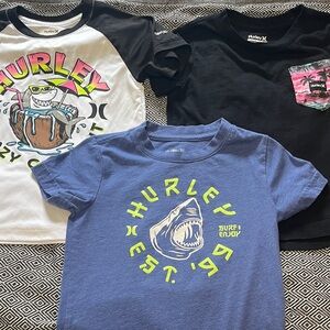 Hurley Kids Shark Graphic Tees - Blue, Black, White